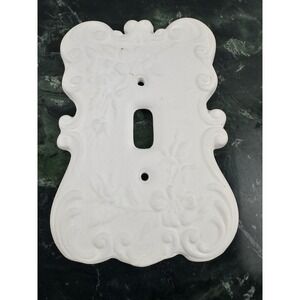 Vintage Holland Mold Single Light Switch Plate Unpainted Floral Scroll